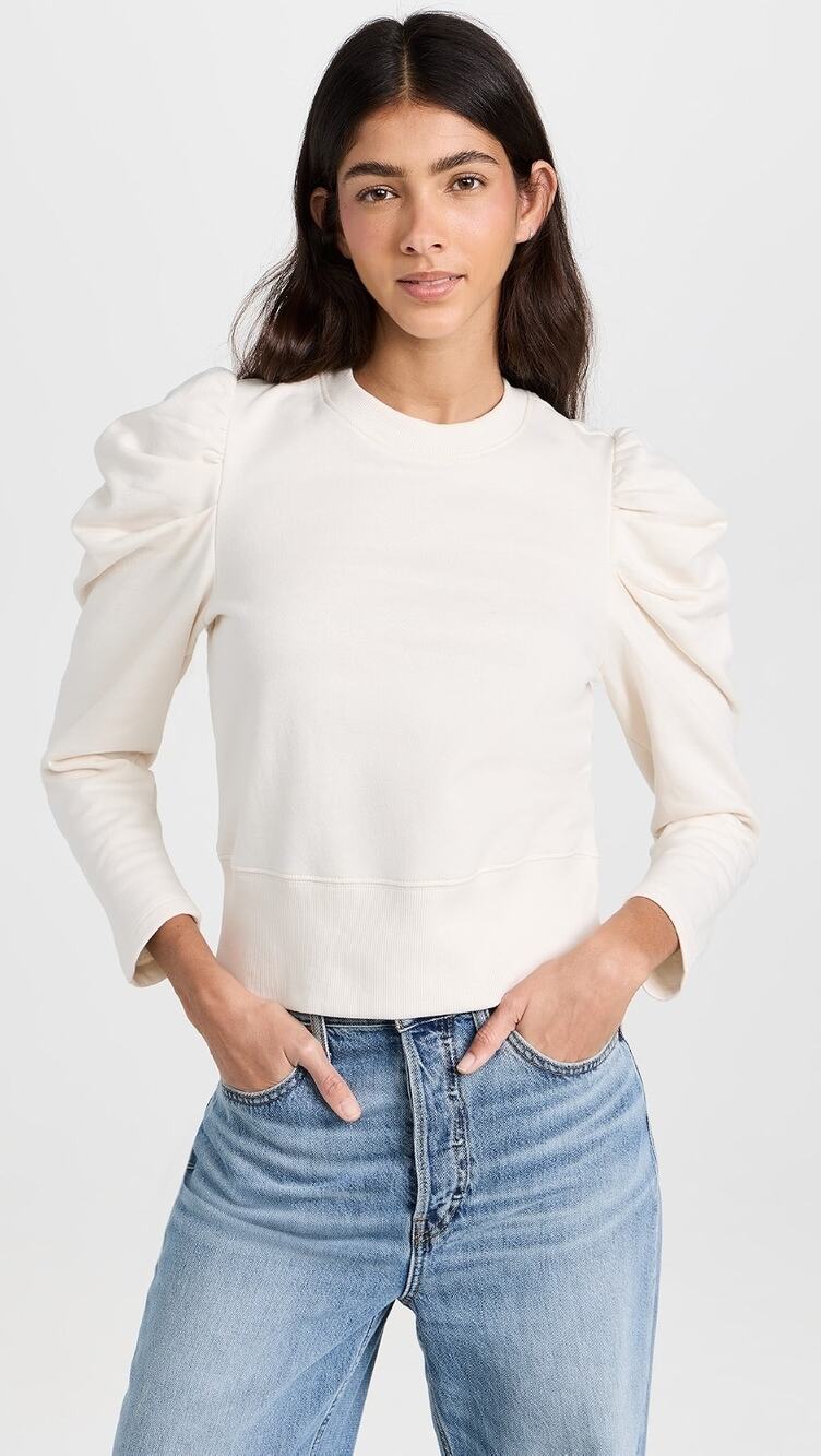 Soldout NYC Just Enough Puff Sleeve Short Sleeve Sweatshirt XS $175